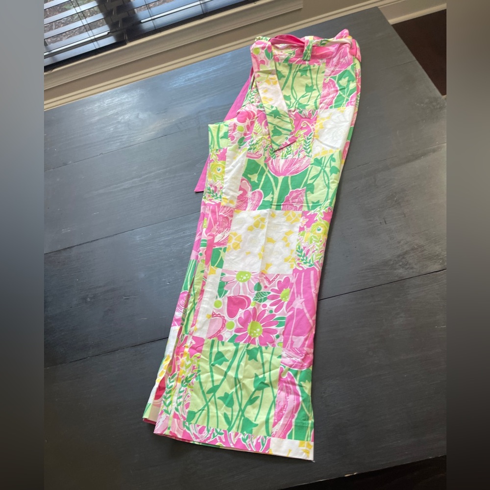 Lilly Pulitzer Pastel Floral Cotton Blend pants size 6